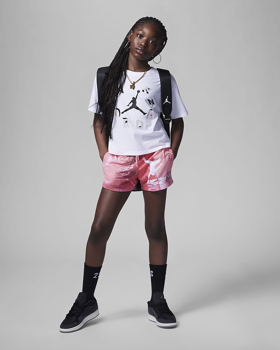 Jordan Essentials New Wave Printed Shorts Big Kids Girls Shorts. Nike JP